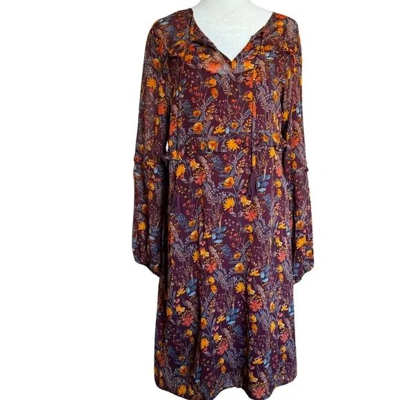 Floral Silk Dress Sz Small - Picture 1 of 10